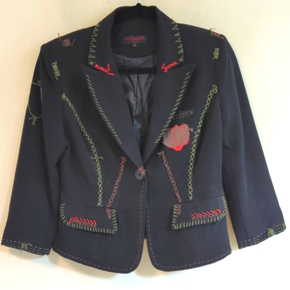 Raw 7 Vintage Applique Cropped Jacket M